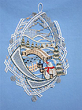 Fensterbild Plauener Spitze� Winter mit Schneemann
