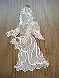 Fensterbild Plauener Spitze� Engel mit Gold